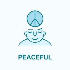 Obraz premium peaceful on mind field outline icon