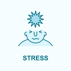 stress on mind field outline icon