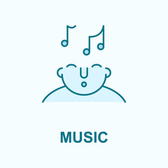 music on mind field outline icon