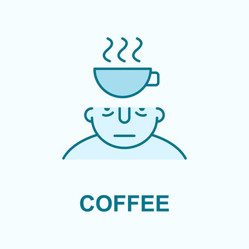 coffee on mind field outline icon