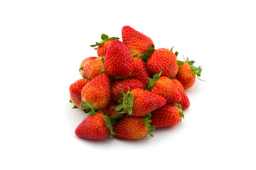 Freshly picked strawberry  isolated on white background