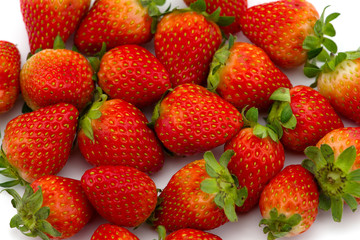 Freshly picked strawberry  isolated on white background