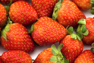 Freshly picked strawberry  isolated on white background