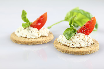 Tasty fresh vegetarian sandwiches and ingredients for them
