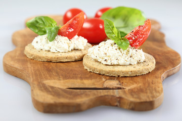 Tasty fresh vegetarian sandwiches and ingredients for them