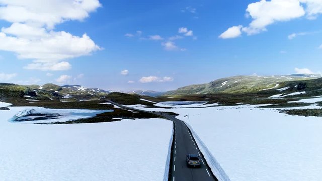Mountain road from Laerdal to Aurland. Norway.