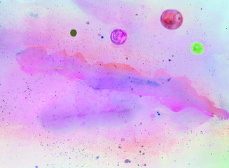 Watercolor neon galaxy.