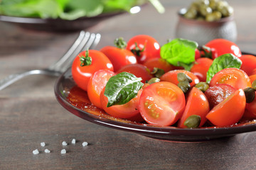 Dish made from fresh cherry tomatoes