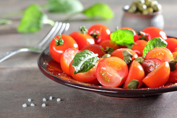 Dish made from fresh cherry tomatoes