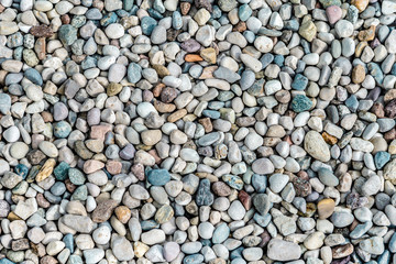 Stone pebbles texture background for interior exterior decoration and industrial construction concept design