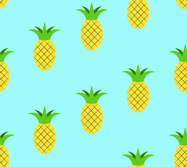 Vector seamless pattern with pineapples 