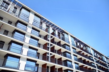 Modern European residential apartment buildings quarter. 