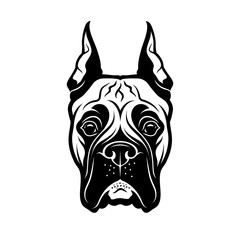 Boxer dog - isolated outlined vector illustration
