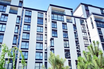 Modern European residential apartment buildings quarter. 