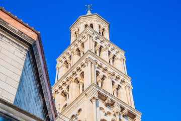 Fototapeta premium Split, Croatia, cathedral and Roman emperor Diocletian mausoleum, UNESCO world heritage site