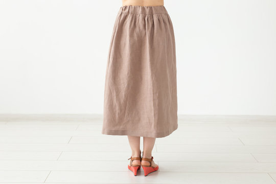 clothing, fashion, business concept - a homemade skirt, designer cloth