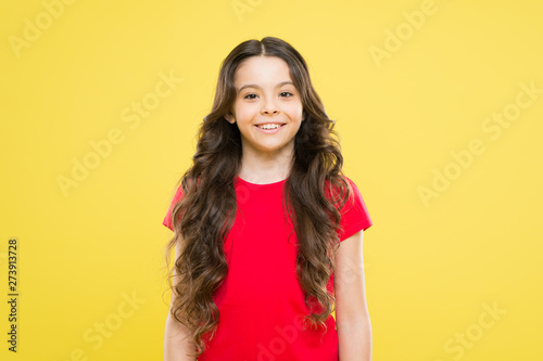 Kid Cute Face With Adorable Curly Hairstyle Little Girl Grow Long