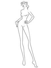 Graceful and charming slim young woman