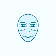 Antiaging face field outline icon