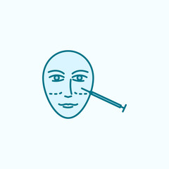 Face antiaging field outline icon