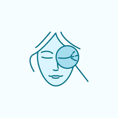 Beauty cosmetic antiaging field outline icon