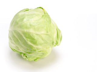 Obraz premium Green cabbage on a white background