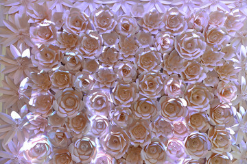 wall decoration with paper flowers