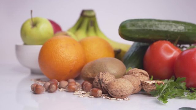 fresh vegetables on wooden table