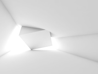 Abstract white room interior, 3 d