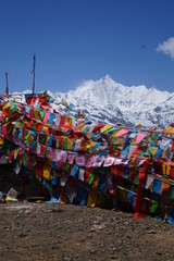 Views of the Meili Snow Mountain magic peaceful Tibetan place from Deqen