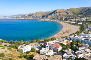 Fototapeta na wymiar View of seaside traditional village of Paleochora, Crete, Greece.
