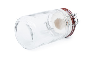 Empty glass jar with lid