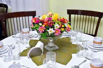 breakfast table with flowers, breakfast table setting, table setting, vintage breakfast