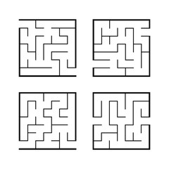 A set of mazes. Game for kids. Puzzle for children. Labyrinth conundrum. Find the right path....