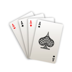 illustration Online Poker casino banner with playing cards on white surface table. Marketing Luxury Banner big win Jackpot Online Casino isolated on white background. Advertising poster playing cards