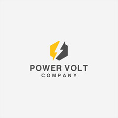 volt electric charge logo icon illustration vector graphic template download