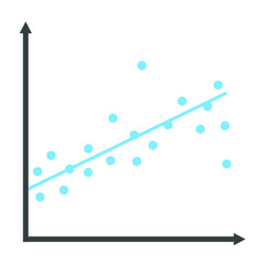 Vector illustration of a blue scatterplot.