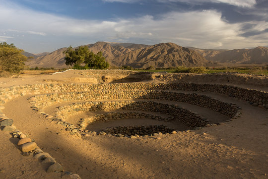 Cantalloc Aqueduct at golden hour