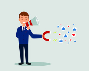 Businessman doing Marketing