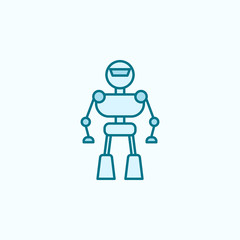 Robot, smart robot field outline icon