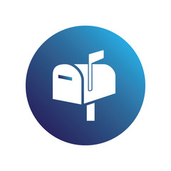 Blue mail box icon