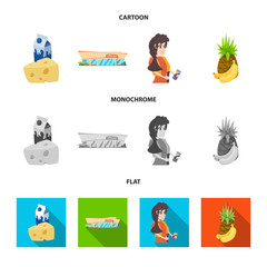 Fototapeta premium Vector illustration of food and drink symbol. Set of food and store stock symbol for web.