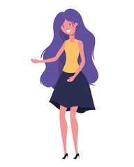 dancing woman in white background