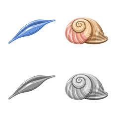 Vector design of animal and decoration icon. Set of animal and ocean vector icon for stock.