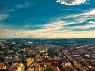 aerial view of Prague
