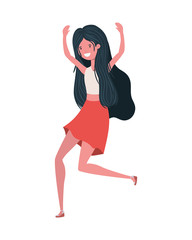 dancing woman in white background