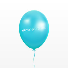 Blue balloon with text 'Summertime' vector.