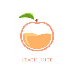 Peach juice logo vector illustration