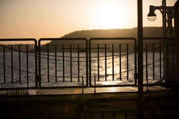 フェリーから見た夕日