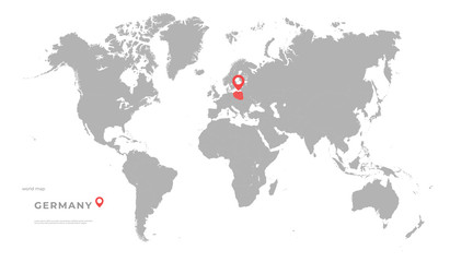 Fototapeta na wymiar Location Germany. World Map Vector. High detailed illustration of worldmap